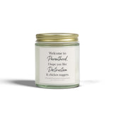 Funny Mom Candle | Welcome to Parenthood I Hope You Like Destruction & Chicken Nuggets | New Mom Gift | Baby Shower Gift | Gag Gift