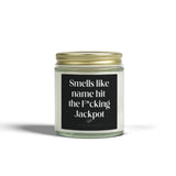 Personalized Engagement Candle, He Hit The Jackpot Funny Engagement Gifts For Couple, Future Mrs Gift Funny Wedding Gift For Bride to Be W85