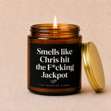 Personalized Engagement Candle, He Hit The Jackpot Funny Engagement Gifts For Couple, Future Mrs Gift Funny Wedding Gift For Bride to Be W85