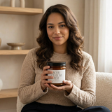 Custom Scented Soy Candle (4oz & 9oz) — Amber Jar with Black Lid — Personalized Labeled Candle
