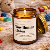 Tiny Human Chaos Candle | Scented Soy Candle with Black Lid, 4oz & 9oz