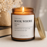 Funny Book Lover Candle | Smells Like a Book Whore Candle| Reader Gift|  Funny Bookish Gift| Gift for Readers | Soy Candle
