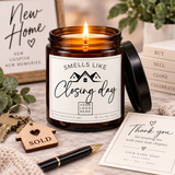 Closing Day Scented Soy Candle (4oz & 9oz) – “Smells Like Closing Day” Aromatherapy Jar with Black Lid