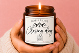 Closing Day Scented Soy Candle (4oz & 9oz) – “Smells Like Closing Day” Aromatherapy Jar with Black Lid